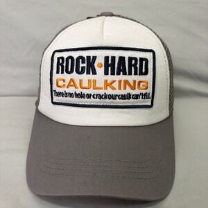 Spirit Trucker Hat Rock Hard Caulking Mens OSFM Grey White Funny Costume Cap